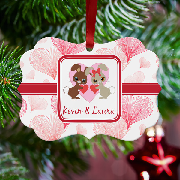 Hearts & Bunnies Metal Benilux Ornament - Lifestyle