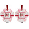 Hearts & Bunnies Metal Paw Ornament - Front and Back
