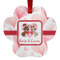 Hearts & Bunnies Metal Paw Ornament - Front