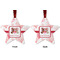 Hearts & Bunnies Metal Star Ornament - Front and Back