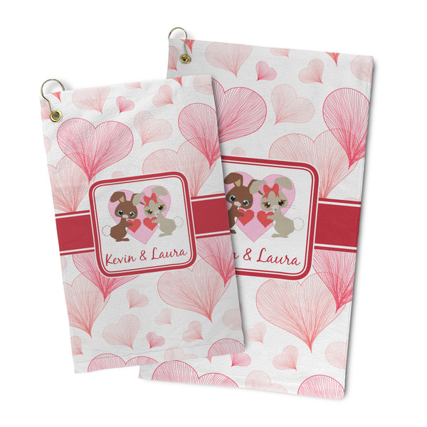 Hearts & Bunnies Microfiber Golf Towel - PARENT/MAIN
