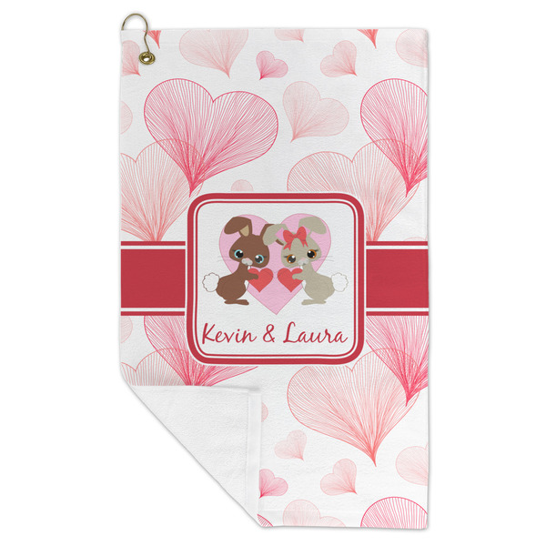 Hearts & Bunnies Microfiber Golf Towels - FOLD