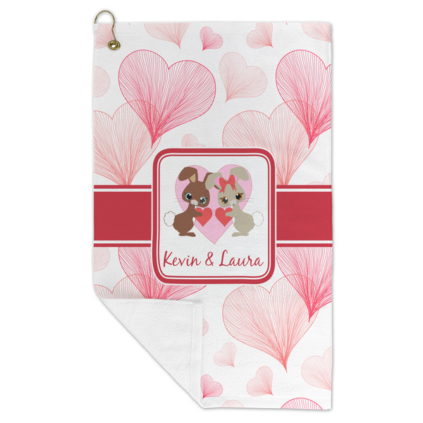 Hearts & Bunnies Microfiber Golf Towels - FOLD