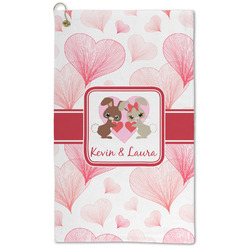 Hearts & Bunnies Microfiber Golf Towel (Personalized)