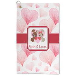 Hearts & Bunnies Microfiber Golf Towel (Personalized)