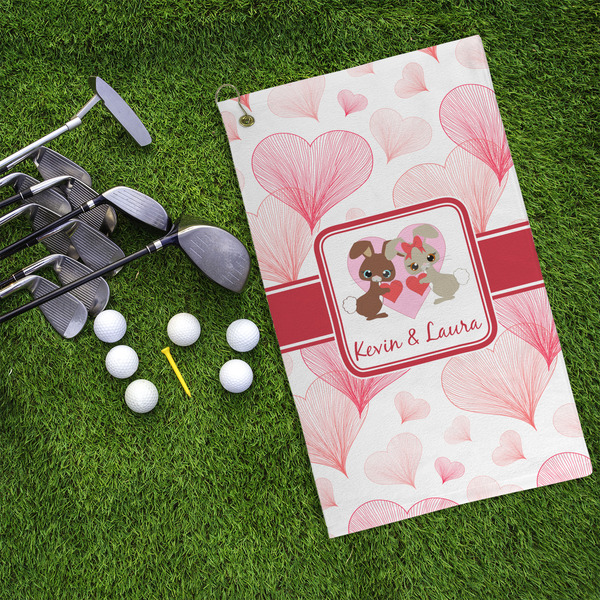 Hearts & Bunnies Microfiber Golf Towels - LIFESTYLE