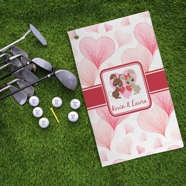Hearts & Bunnies Microfiber Golf Towels - LIFESTYLE