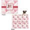 Hearts & Bunnies Microfleece Dog Blanket - Large- Front & Back