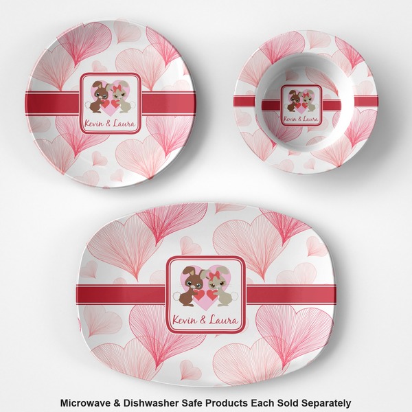 Hearts & Bunnies Microwave & Dishwasher Safe CP Plastic Dishware - Group