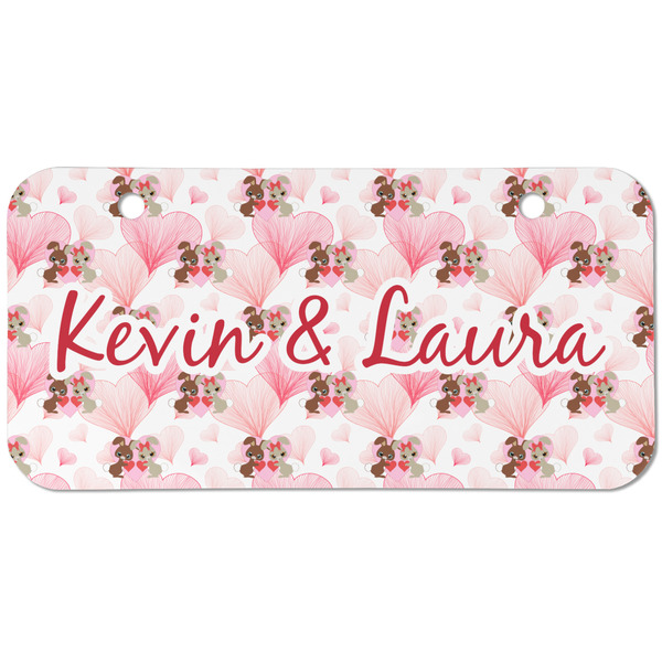 Hearts & Bunnies Mini Bicycle License Plate - Two Holes