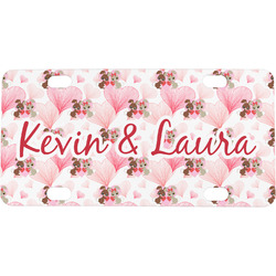 Hearts & Bunnies Mini / Bicycle License Plate (4 Holes) (Personalized)