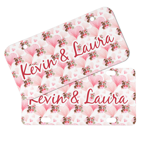 Hearts & Bunnies Mini License Plates - MAIN (4 and 2 Holes)