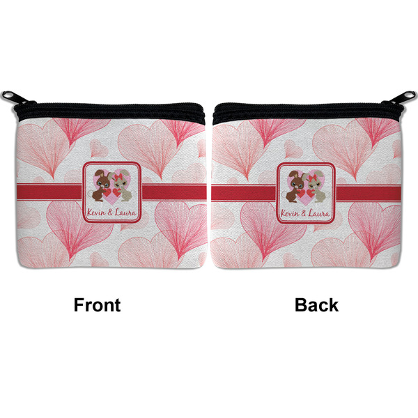 Hearts & Bunnies Neoprene Coin Purse - Front & Back (APPROVAL)