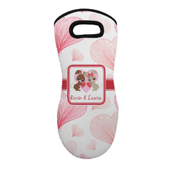 Hearts & Bunnies Neoprene Oven Mitt w/ Couple's Names