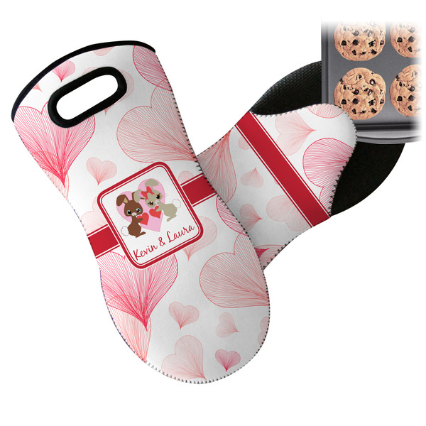 Hearts & Bunnies Neoprene Oven Mitt