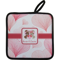 Hearts & Bunnies Pot Holder w/ Couple's Names