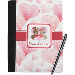 Hearts & Bunnies Notebook Padfolio - Large w/ Couple's Names