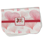 Hearts & Bunnies Burp Cloth - Fleece w/ Couple's Names