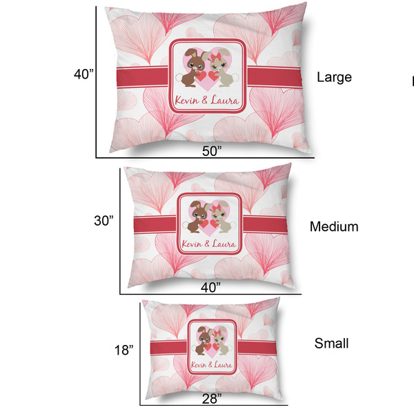 Hearts & Bunnies Outdoor Dog Beds - SIZE CHART
