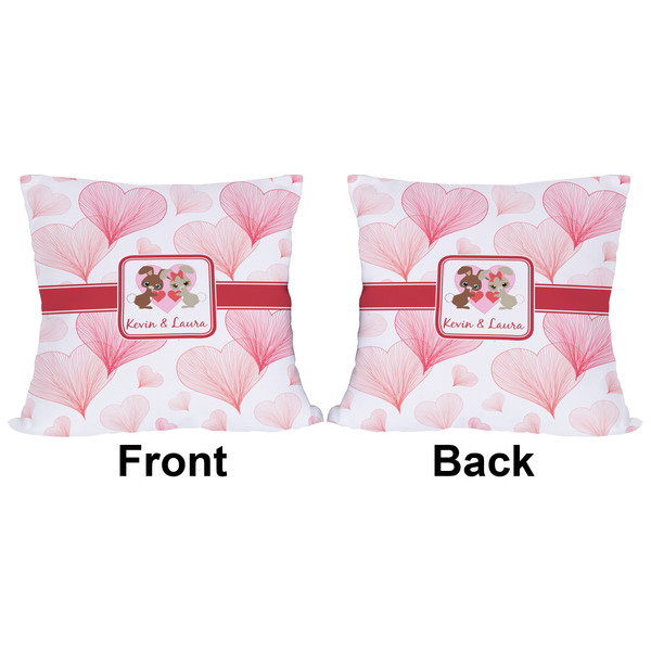 Hearts & Bunnies Outdoor Pillow - 16x16