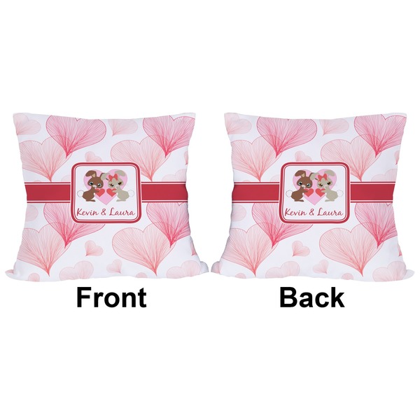 Hearts & Bunnies Outdoor Pillow - 18x18