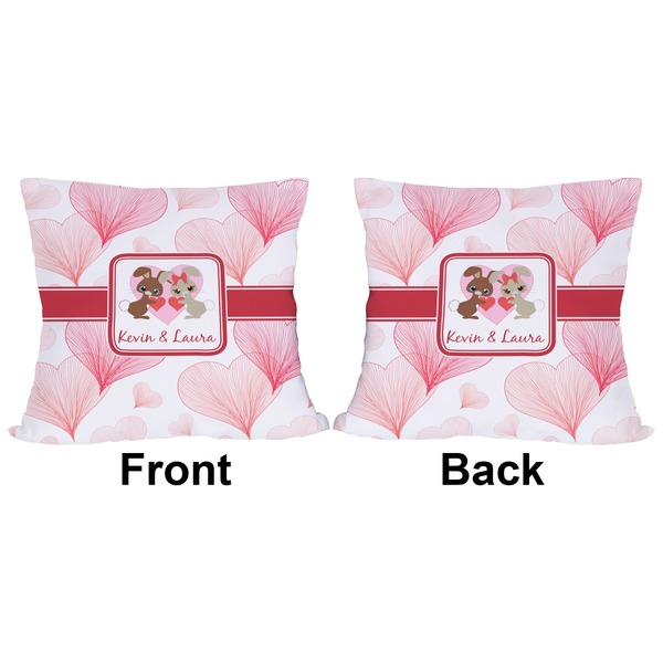 Hearts & Bunnies Outdoor Pillow - 20x20
