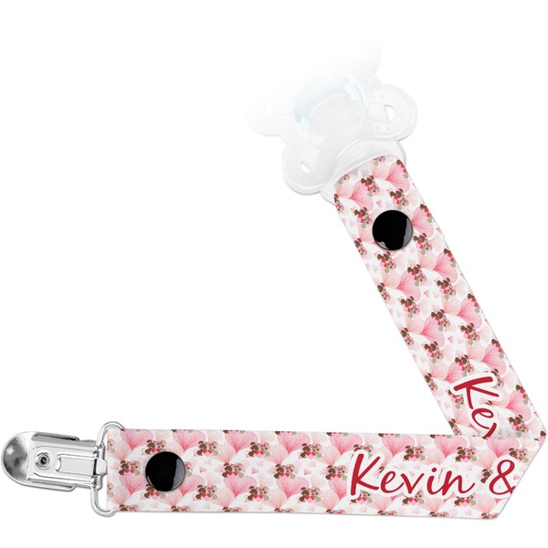 Custom Hearts & Bunnies Pacifier Clip (Personalized)