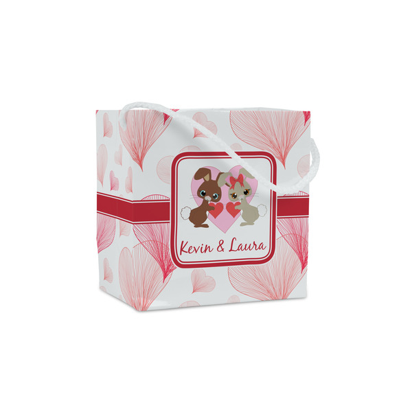 Custom Hearts & Bunnies Party Favor Gift Bags - Gloss (Personalized)