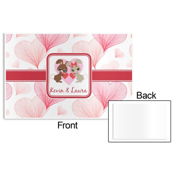 Hearts & Bunnies Disposable Paper Placemat - Front & Back