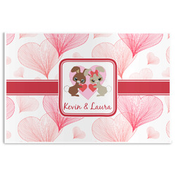 Hearts & Bunnies Disposable Paper Placemats (Personalized)