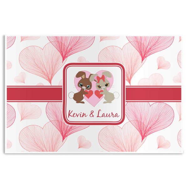 Custom Hearts & Bunnies Disposable Paper Placemats (Personalized)