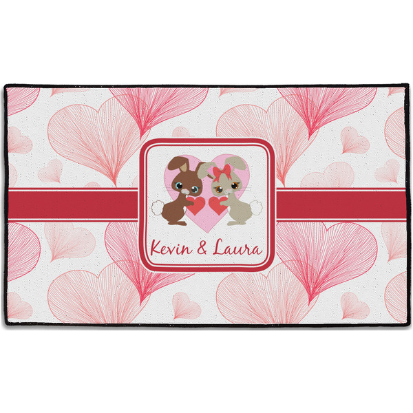 Custom Hearts & Bunnies Door Mat - 60"x36" (Personalized)