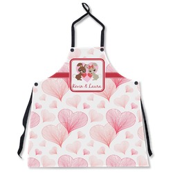 Hearts & Bunnies Apron Without Pockets w/ Couple's Names
