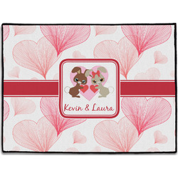 Hearts & Bunnies Door Mat (Personalized)
