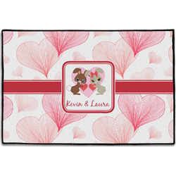 Hearts & Bunnies Door Mat - 36"x24" (Personalized)