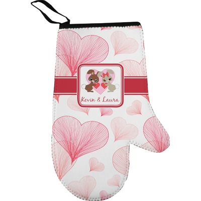Hearts & Bunnies Oven Mitt (Personalized)