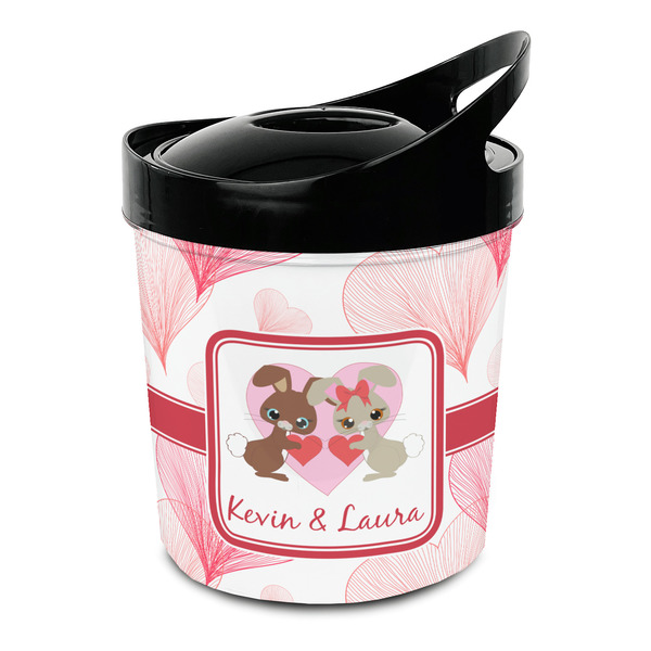 Custom Hearts & Bunnies Plastic Ice Bucket (Personalized)