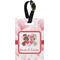 Hearts & Bunnies Plastic Luggage Tag - Rectangular w/ Couple's Names