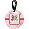 Hearts & Bunnies Personalized Round Luggage Tag