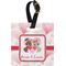Hearts & Bunnies Plastic Luggage Tag - Square w/ Couple's Names