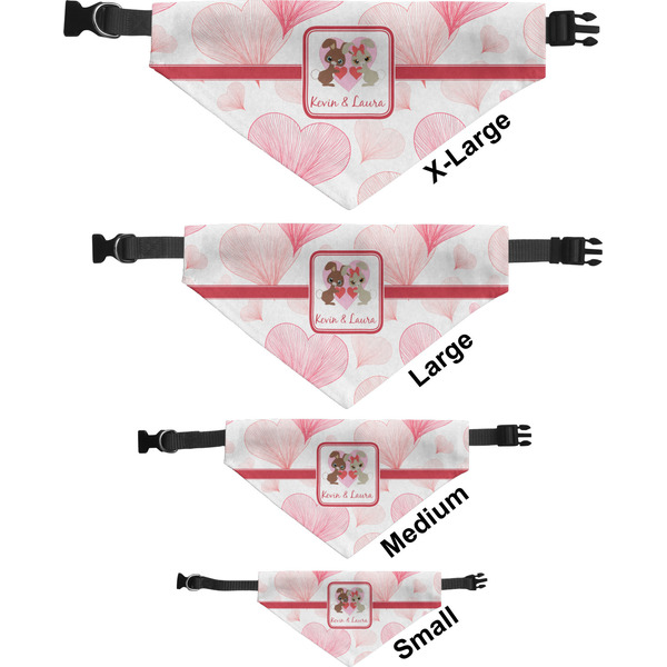 Hearts & Bunnies Pet Bandana Sizes