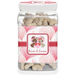 Hearts & Bunnies Dog Treat Jar (Personalized)