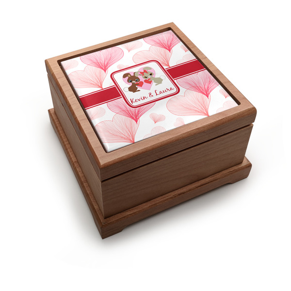 Custom Hearts & Bunnies Pet Urn w/ Couple's Names