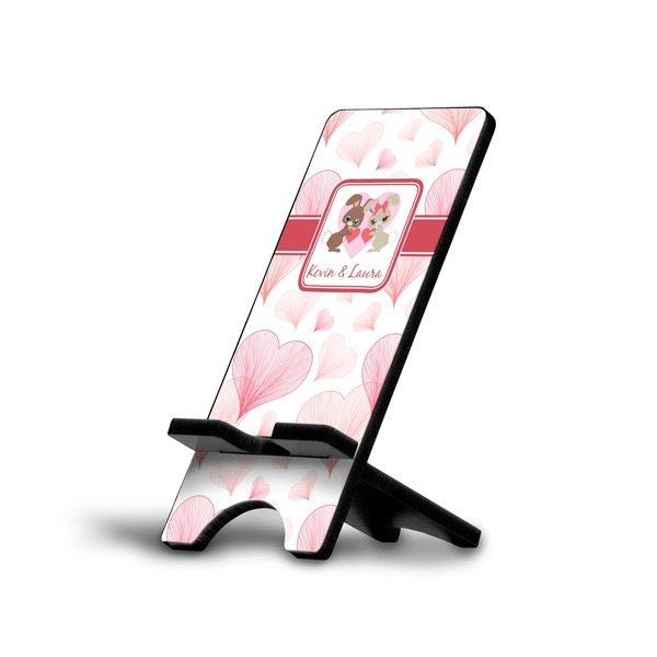Custom Hearts & Bunnies Cell Phone Stand (Personalized)