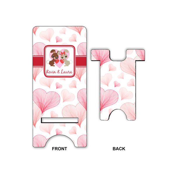 Hearts & Bunnies Phone Stand - Front & Back