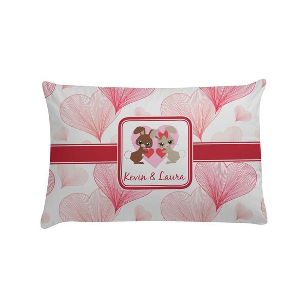 Custom Hearts & Bunnies Pillow Case - Standard (Personalized)