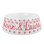 Hearts & Bunnies Plastic Dog Bowl (Personalized)