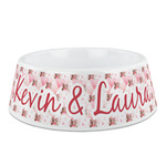 Hearts & Bunnies Plastic Dog Bowl (Personalized)