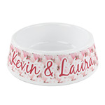 Hearts & Bunnies Plastic Dog Bowl - Small (Personalized)