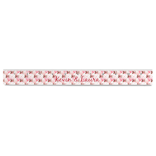 Hearts & Bunnies Plastic Ruler - 12" - FRONT
